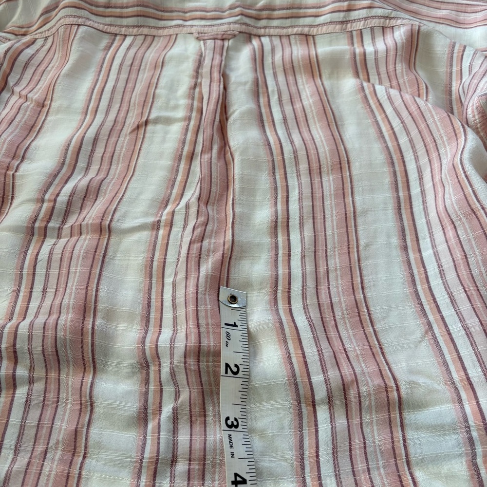 Aeropostale Long Sleeve Striped Button-Down Top Pink White Small‎ - Picture 12 of 13